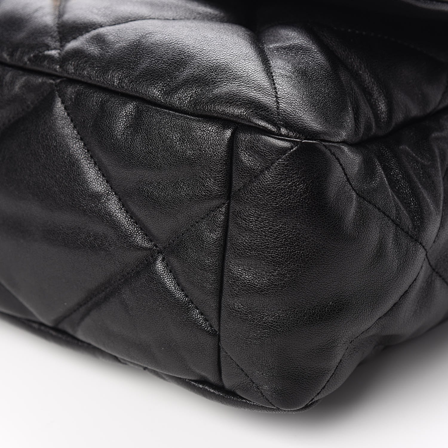 Chanel Goatskin Quilted Maxi 19 Flap Black 9 of 10