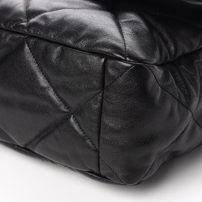 Chanel Goatskin Quilted Maxi 19 Flap Black 9 of 10