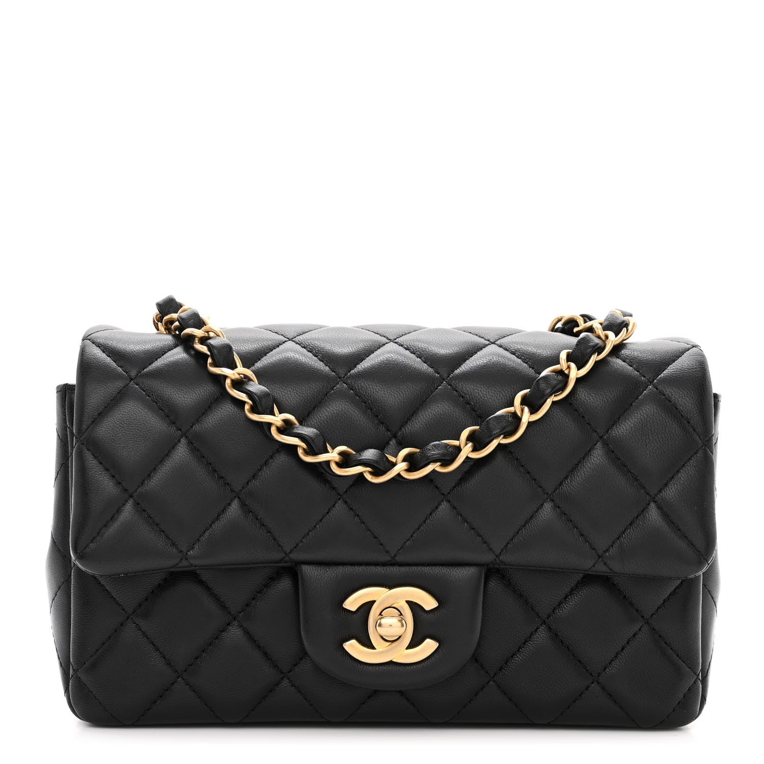 Chanel Lambskin Quilted Mini Rectangular Flap Black 1 of 13