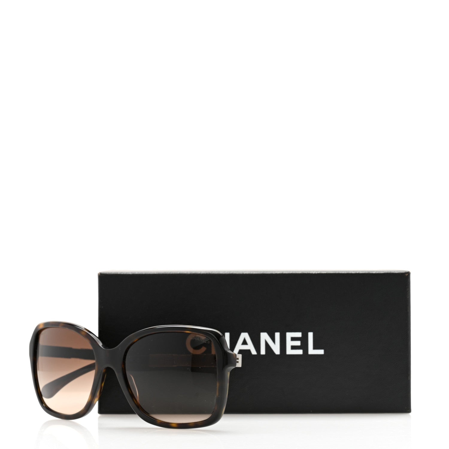Chanel Crystal Baguette Square Sunglasses 5308-B Tortoise 8 of 8
