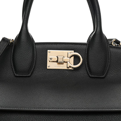 Salvatore Ferragamo Calfskin Medium Studio Bag Black 7 of 7