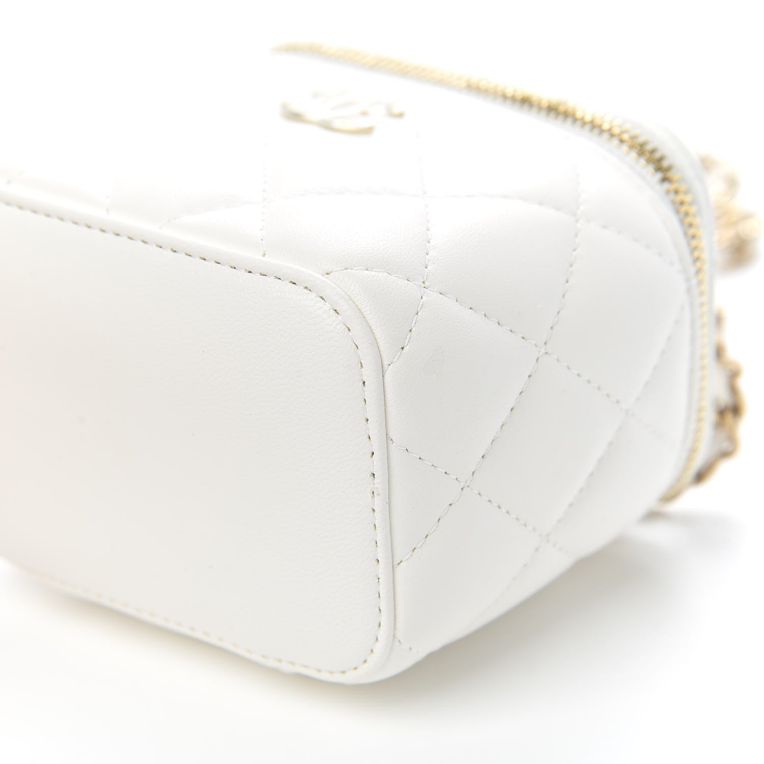 Chanel Lambskin Quilted My Chanel Lady Vanity Case With Chain White 9 of 10