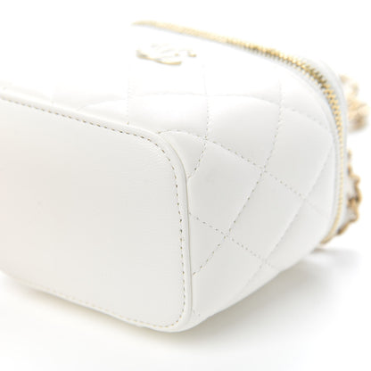 Chanel Lambskin Quilted My Chanel Lady Vanity Case With Chain White 9 of 10