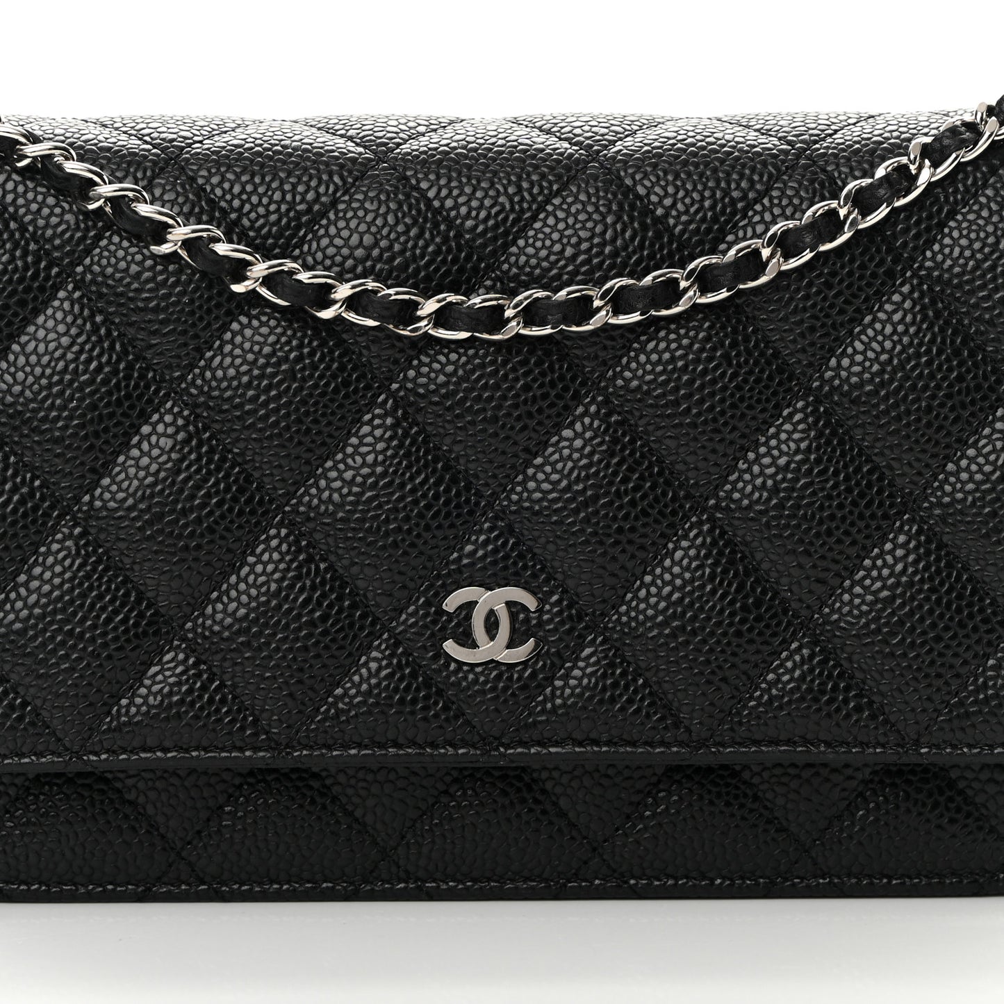 Caviar Quilted Wallet On Chain WOC Black