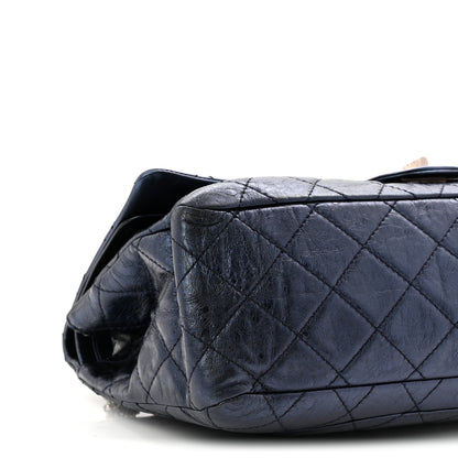 Chanel Metallic Aged Calfskin Quilted 2.55 Reissue 228 Flap Blue 9 of 10