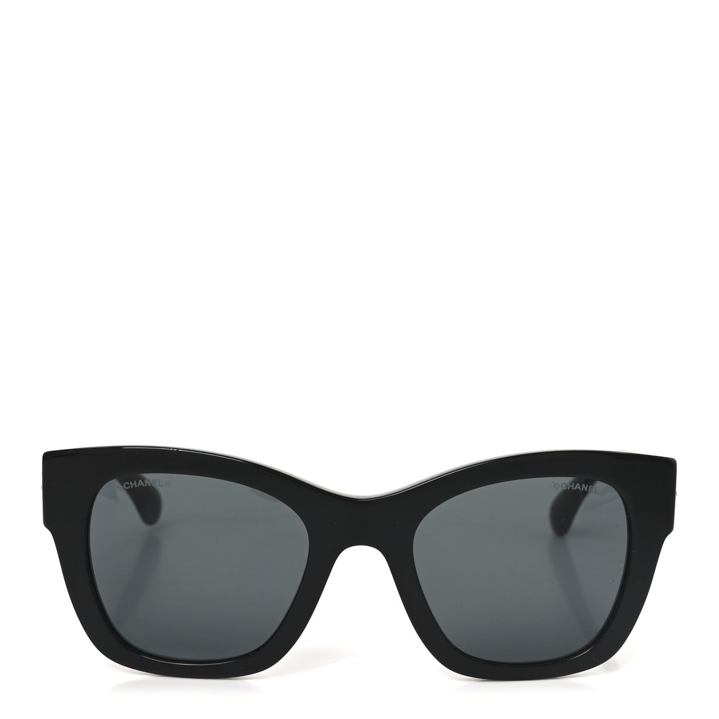 Acetate Square CC Heart Sunglasses 5478-A Black