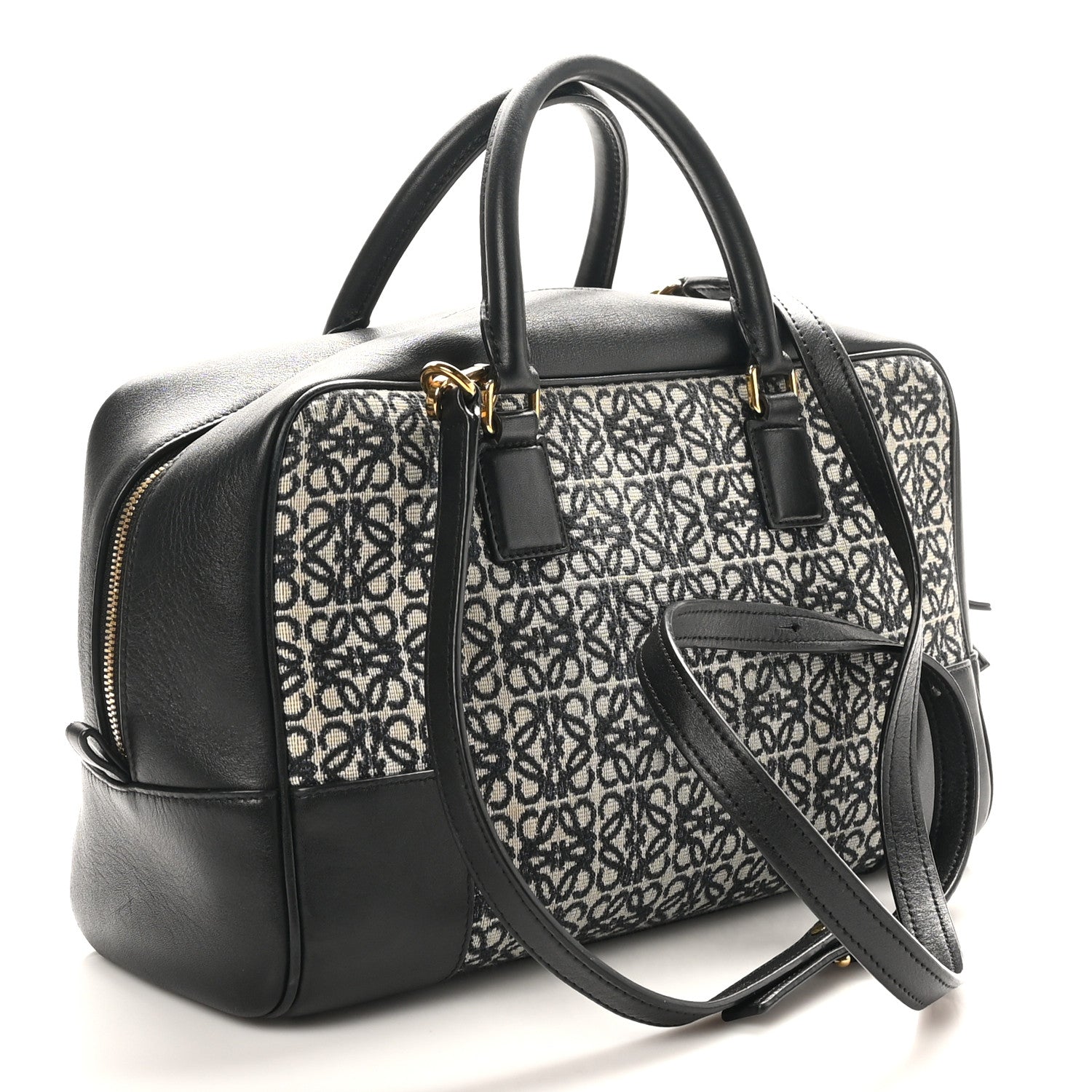 Loewe Jacquard Anagram Calfskin Amazona 28 Black Navy 3 of 10