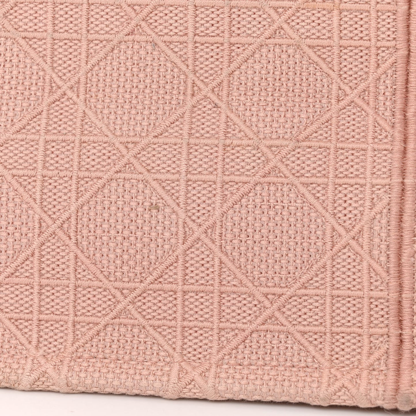 Canvas Embroidered Cannage Medium Book Tote Bois de Rose