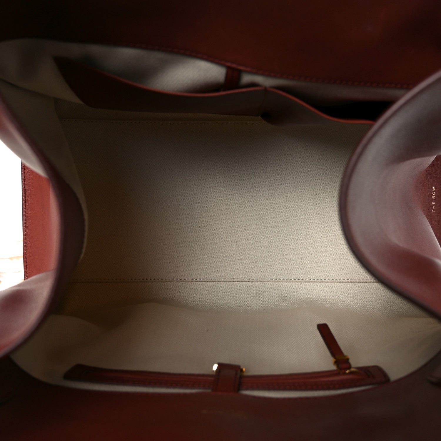 The Row Polished Saddle Calfskin Soft Margaux 15 Cognac 5 of 9