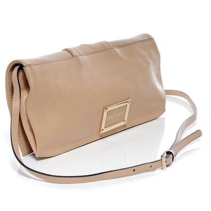 Valentino Garavani Leather Maizeon Cinched Clutch Sand 3 of 7