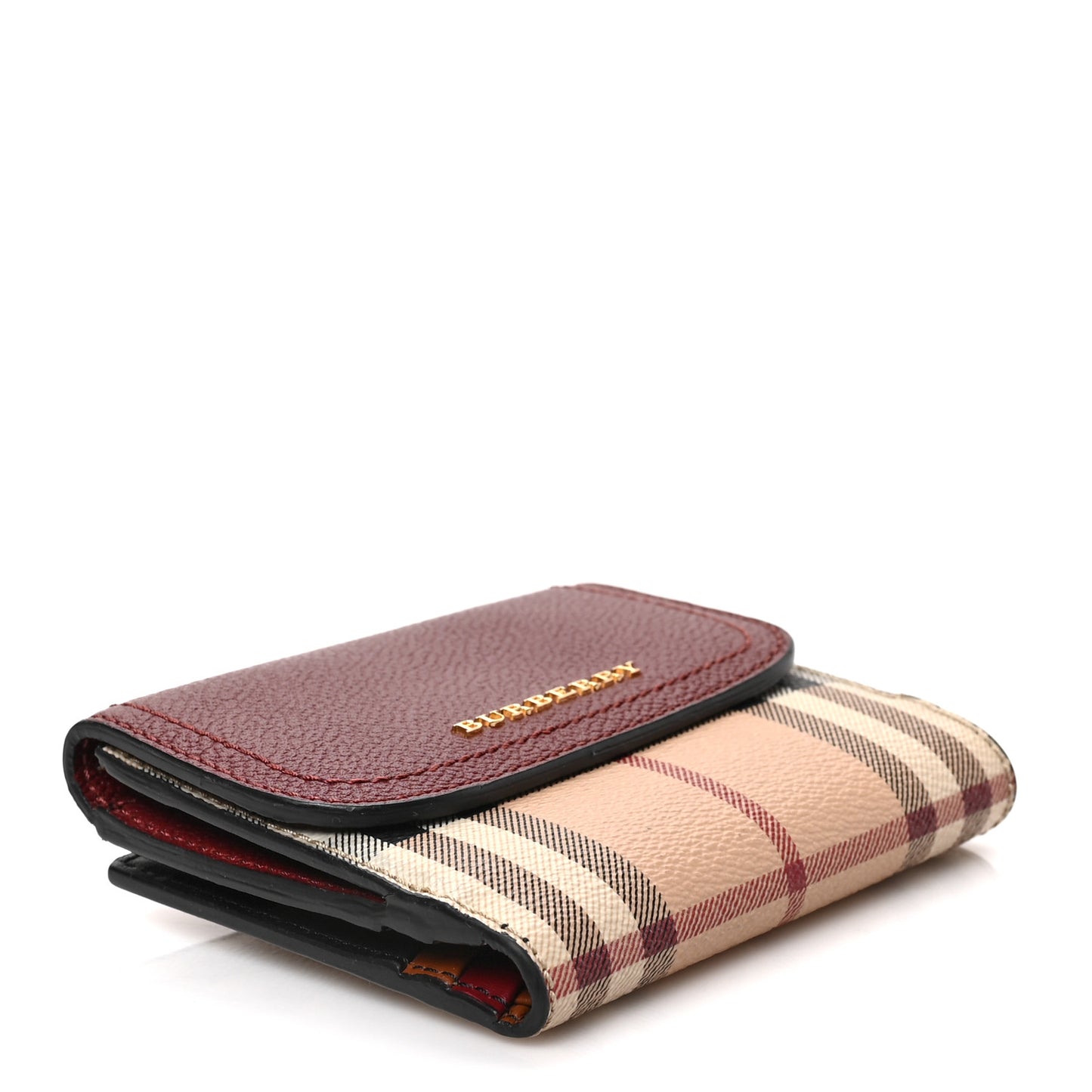 House Check Luna French Wallet Burgundy