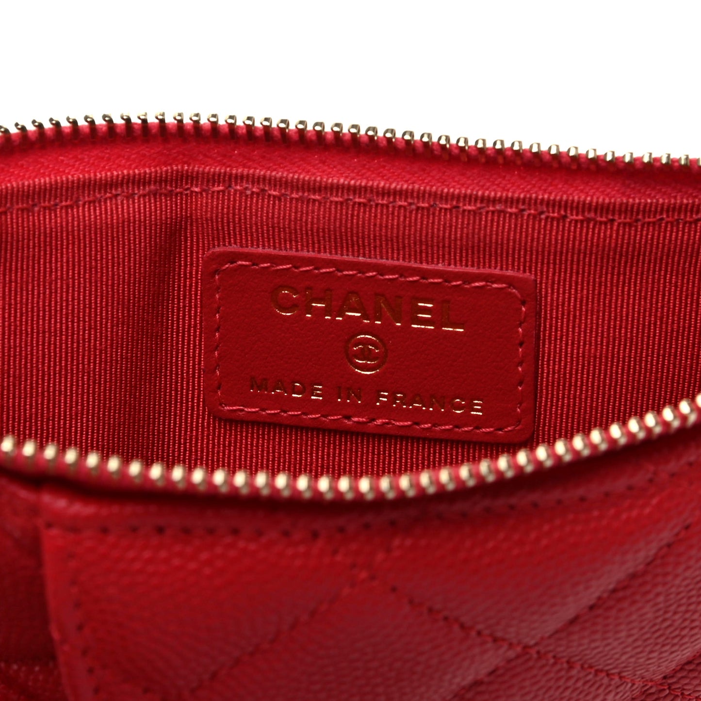 Caviar Quilted Classic iPhone Pouch Red