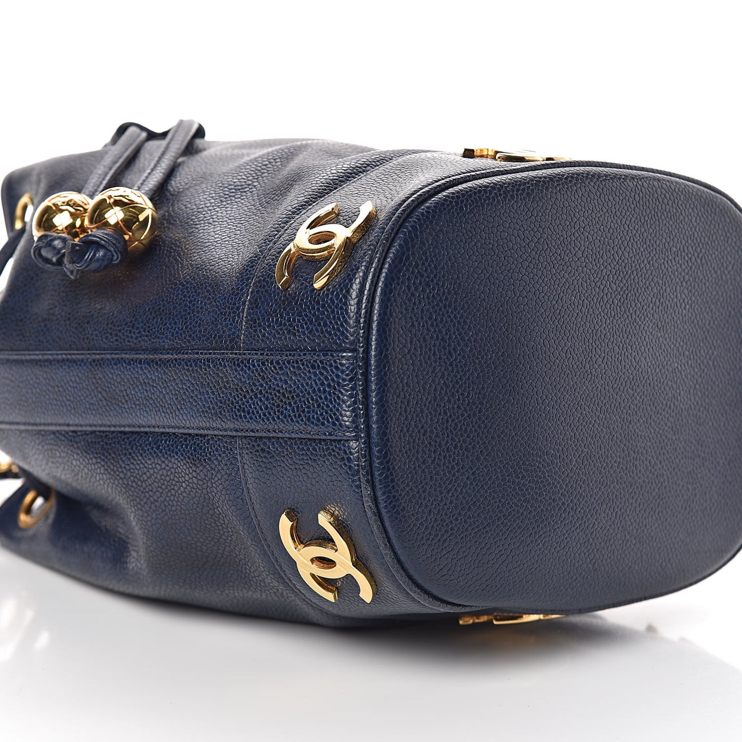 Caviar CC Drawstring Shoulder Bag Blue