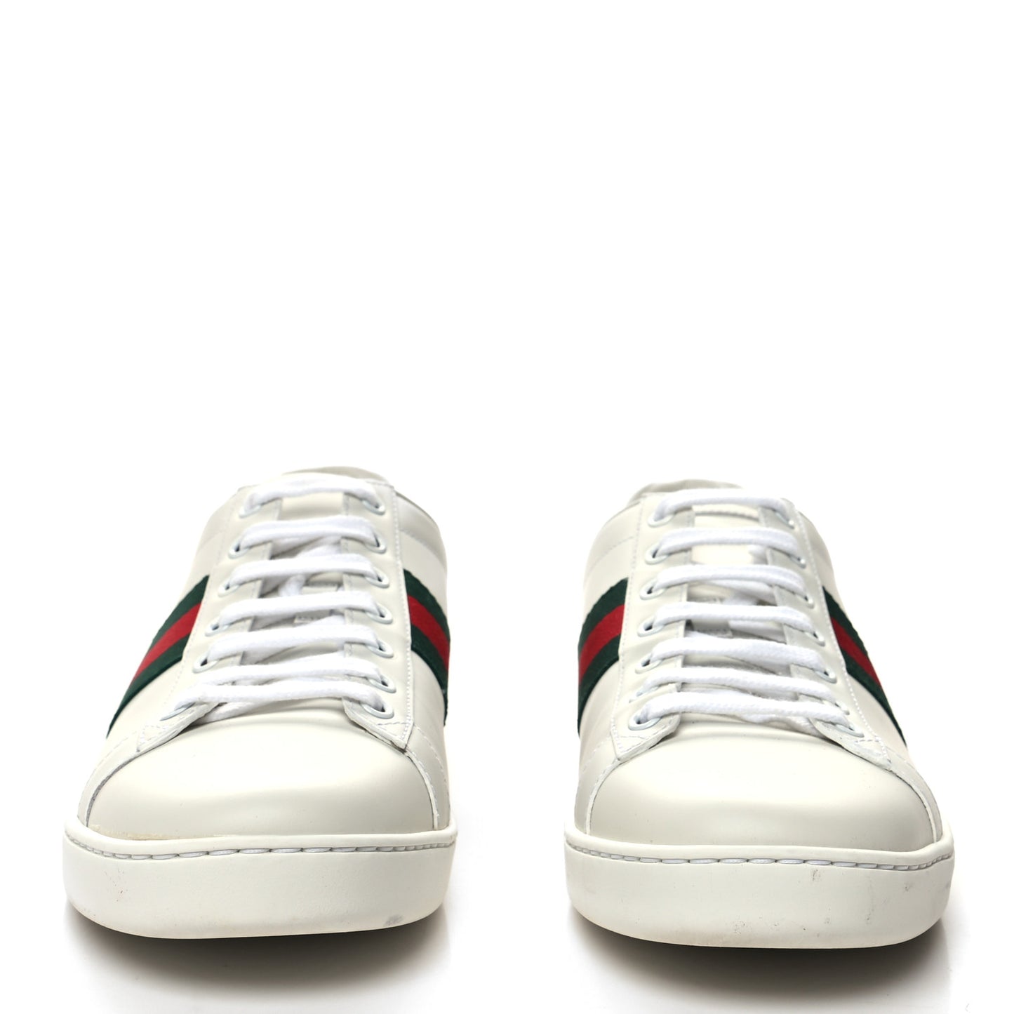 Calfskin Crocodile Web Womens Ace Sneakers 41 White Green