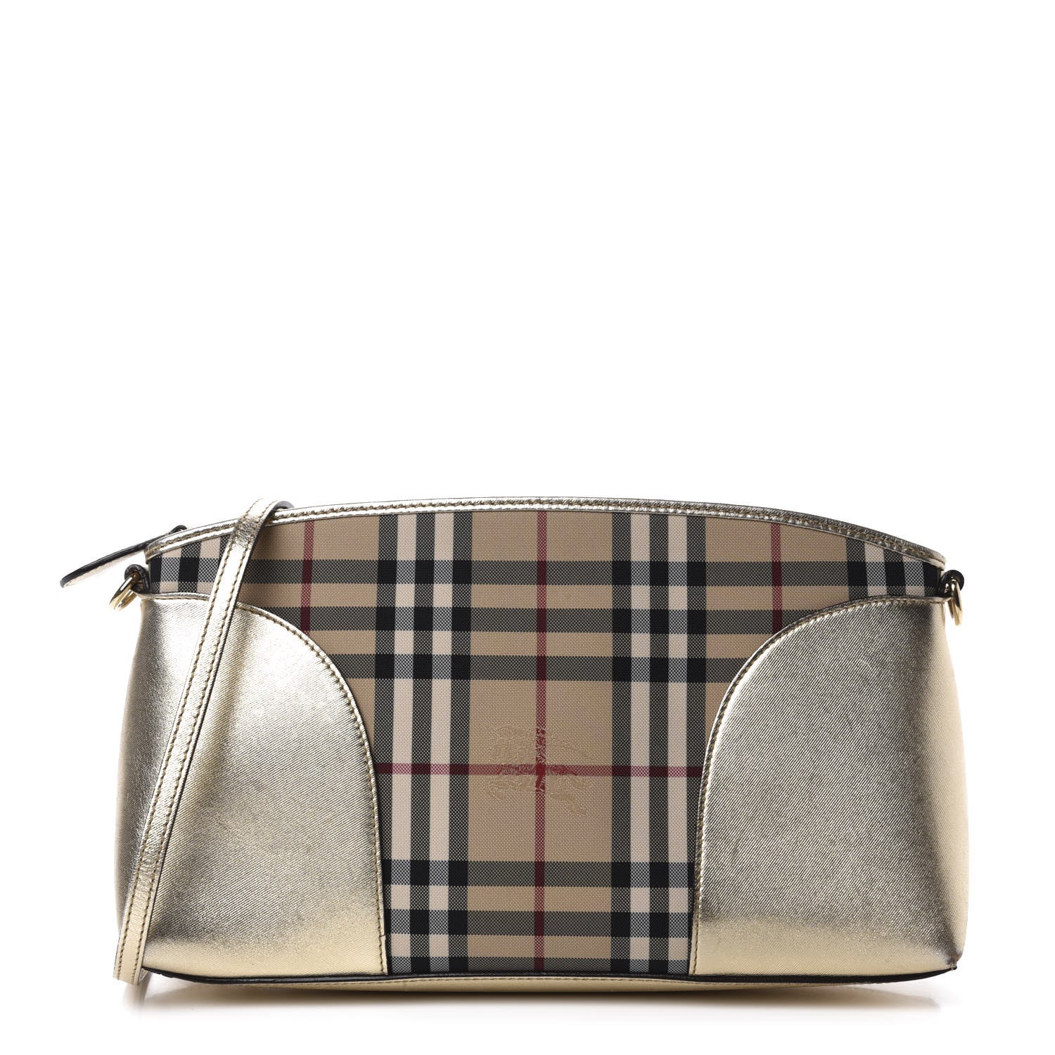 Burberry Horseferry Check Small Chichester Crossbody Clutch Bag Honey Gold 1 of 10