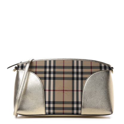 Burberry Horseferry Check Small Chichester Crossbody Clutch Bag Honey Gold 1 of 10