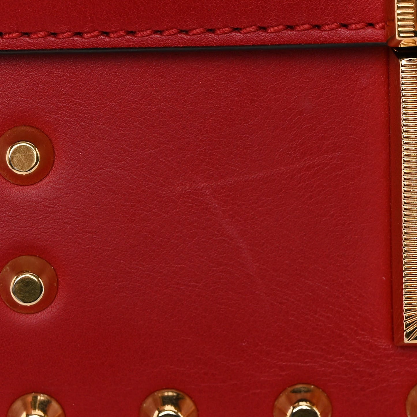 Calfskin Studded Small Padlock Shoulder Bag Hibiscus Red