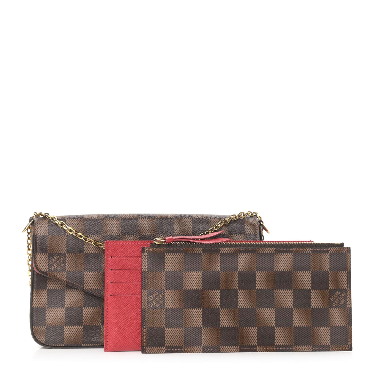 Damier Ebene Pochette Felicie Chain Wallet