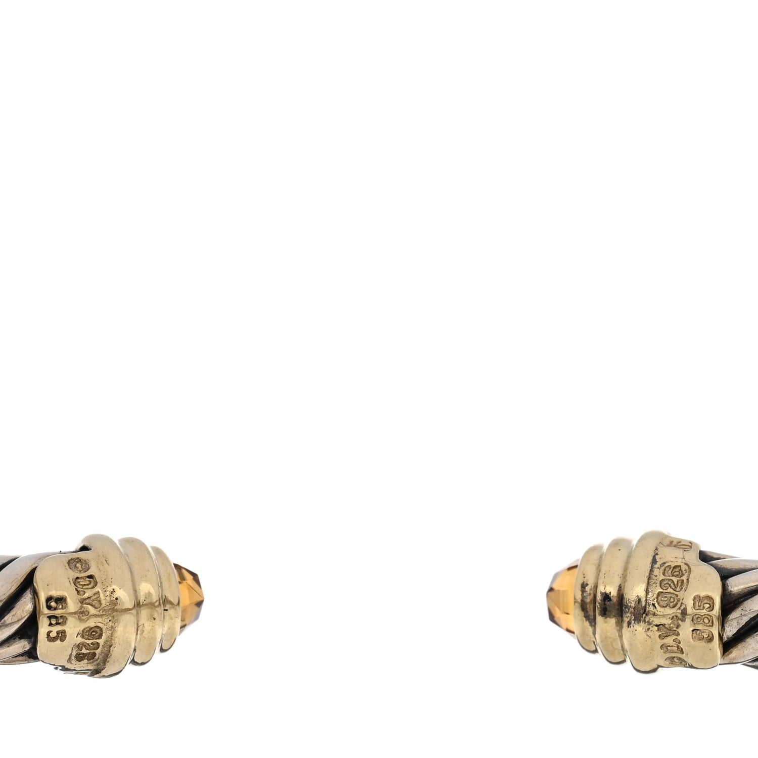 David Yurman Sterling Silver 14K Yellow Gold Citrine 5mm Cable Classics Petite Color Bracelet 3 of 3