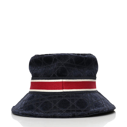 Christian Dior Velvet Cannage Bob Bucket Hat 57 Blue 5 of 6