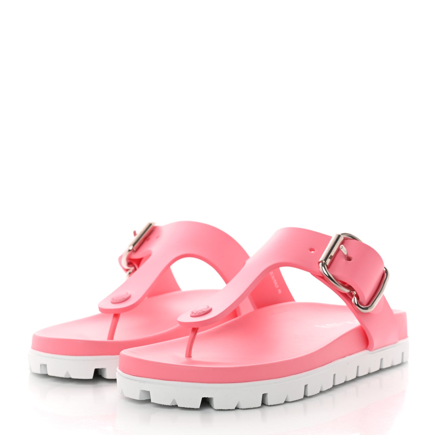 EVA Rubber Buckled Lug Sole 20mm Thong Sandals 40 Begonia