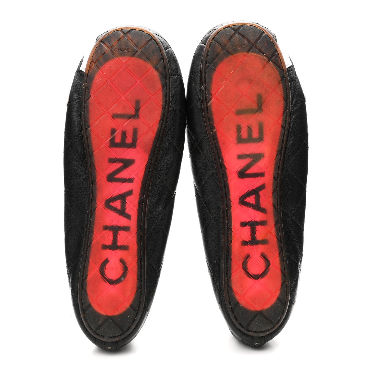 Lambskin Quilted Cambon Ballerina Flats 37 Black