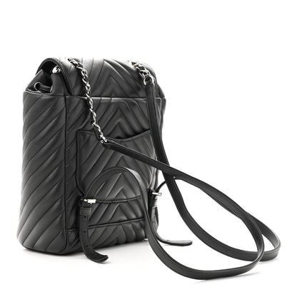 Chanel Lambskin Chevron Quilted Small Urban Spirit Backpack Black 3 of 10