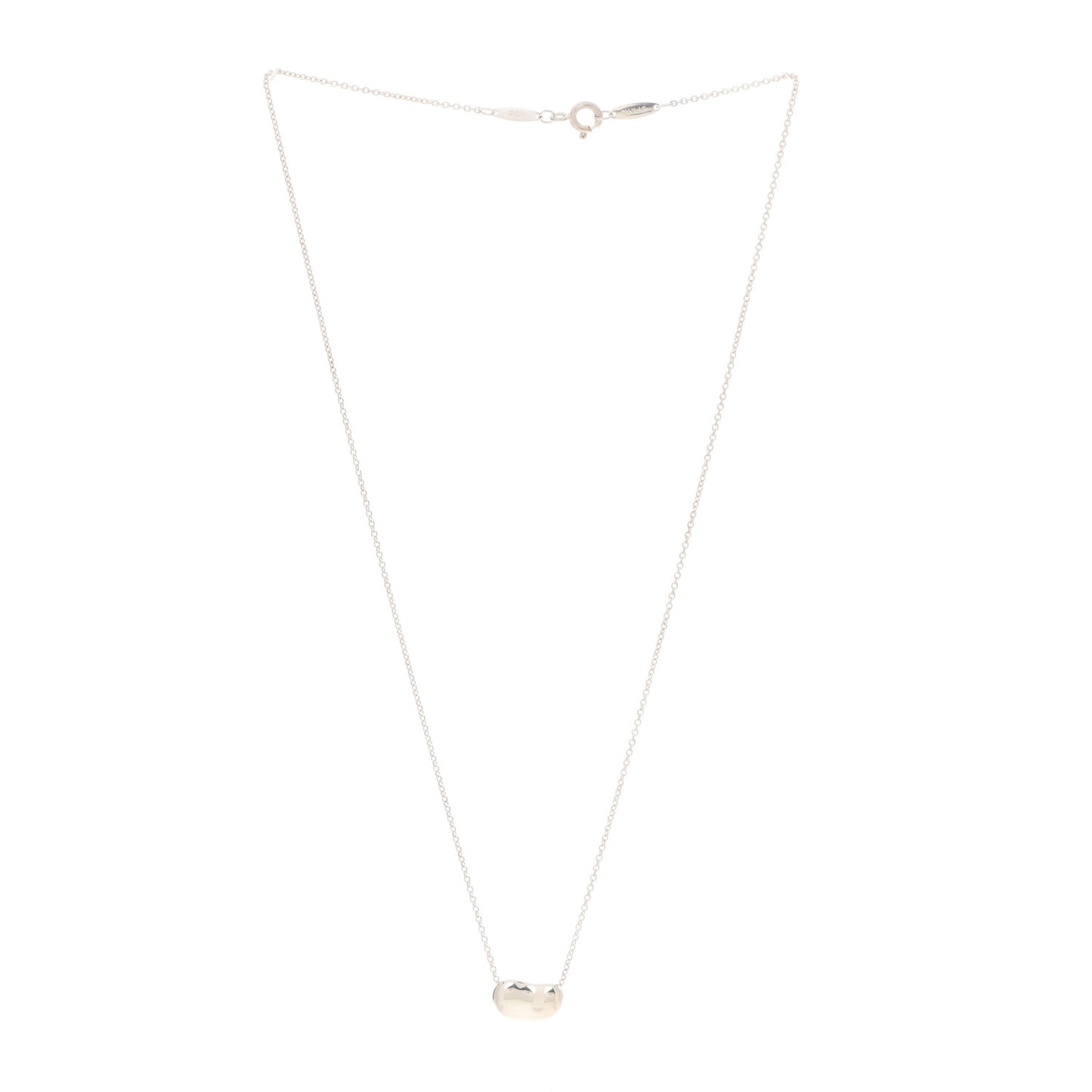 Sterling Silver 12mm Elsa Peretti Bean Pendant Necklace