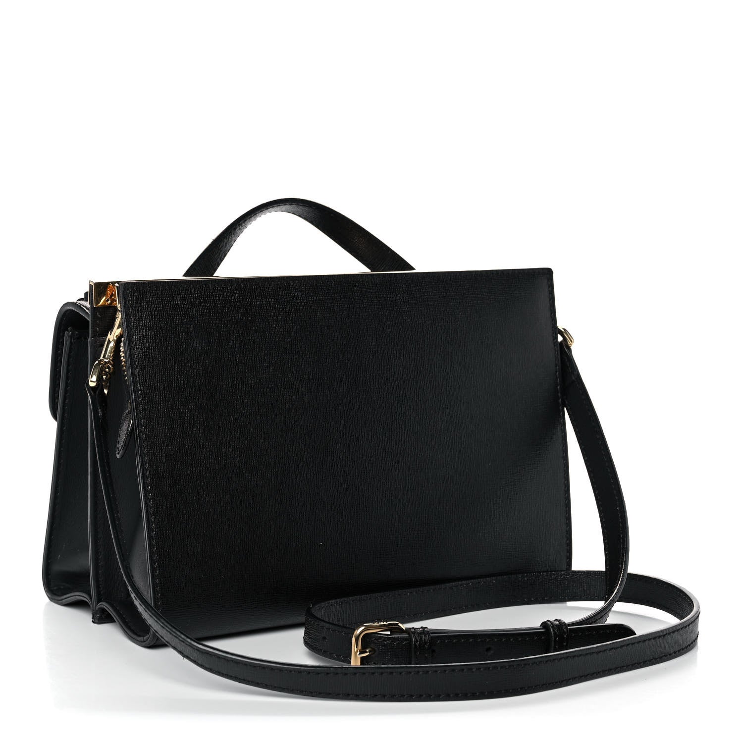 Fendi Vitello Elite Studded Monster Mini Demi Jour Shoulder Bag Black 3 of 12