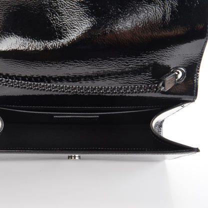 Saint Laurent Textured Patent Medium Classic Monogram Kate Satchel Black 5 of 7