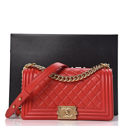 Chanel Lambskin Quilted Medium Boy Flap Red 11 of 11