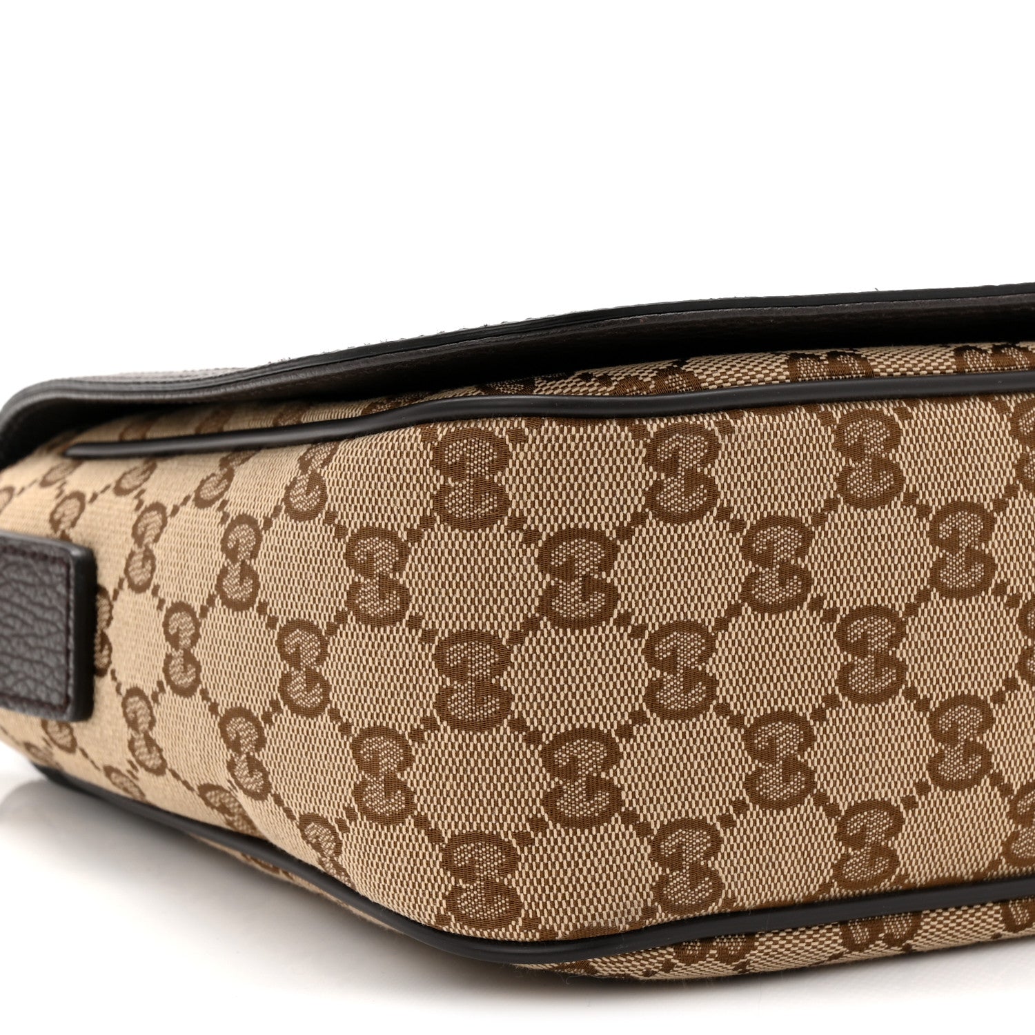 Gucci Monogram Flap Messenger Bag Beige Dark Brown 9 of 10