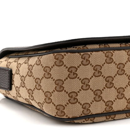 Gucci Monogram Flap Messenger Bag Beige Dark Brown 9 of 10
