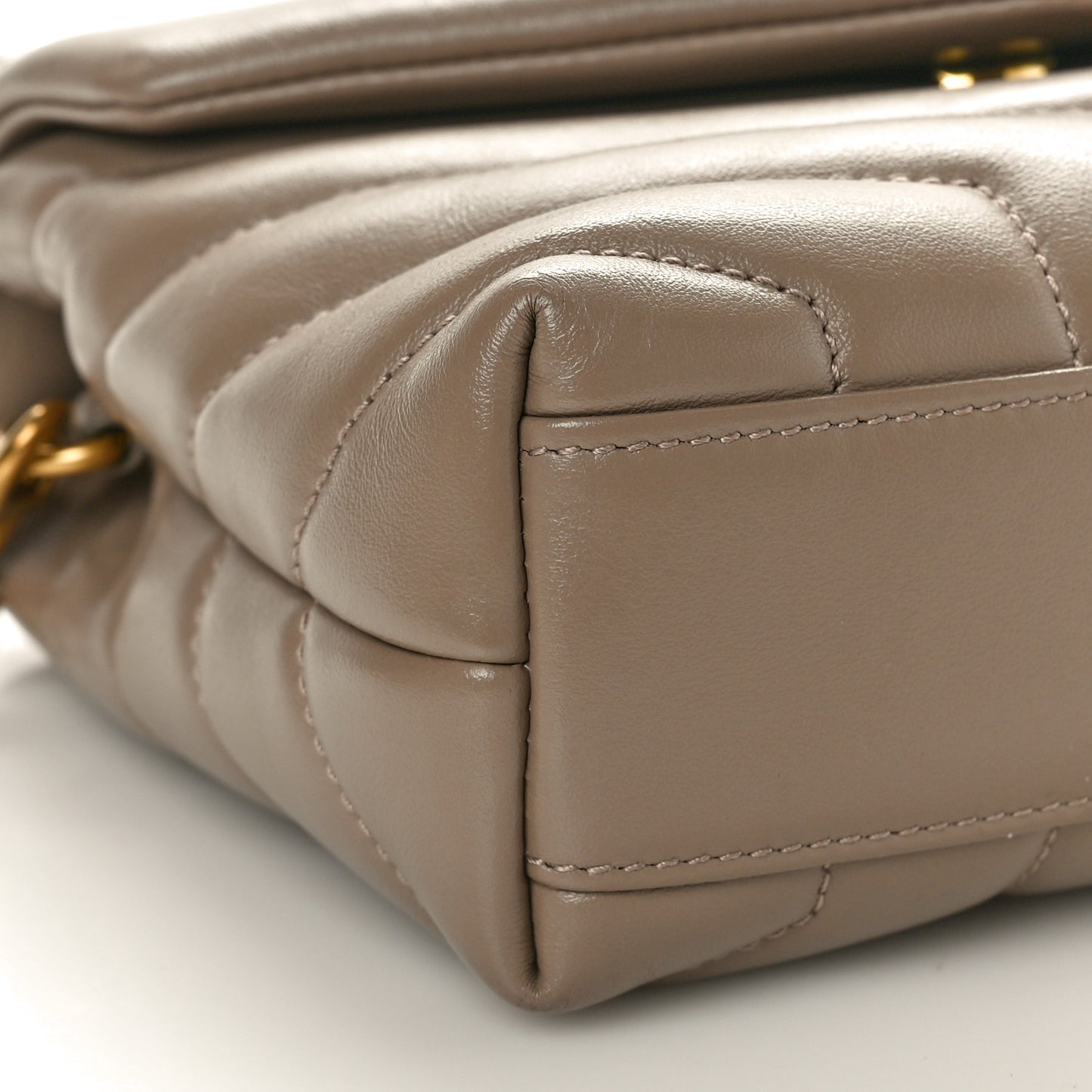 Calfskin Y Quilted Monogram Toy Loulou Crossbody Bag Taupe