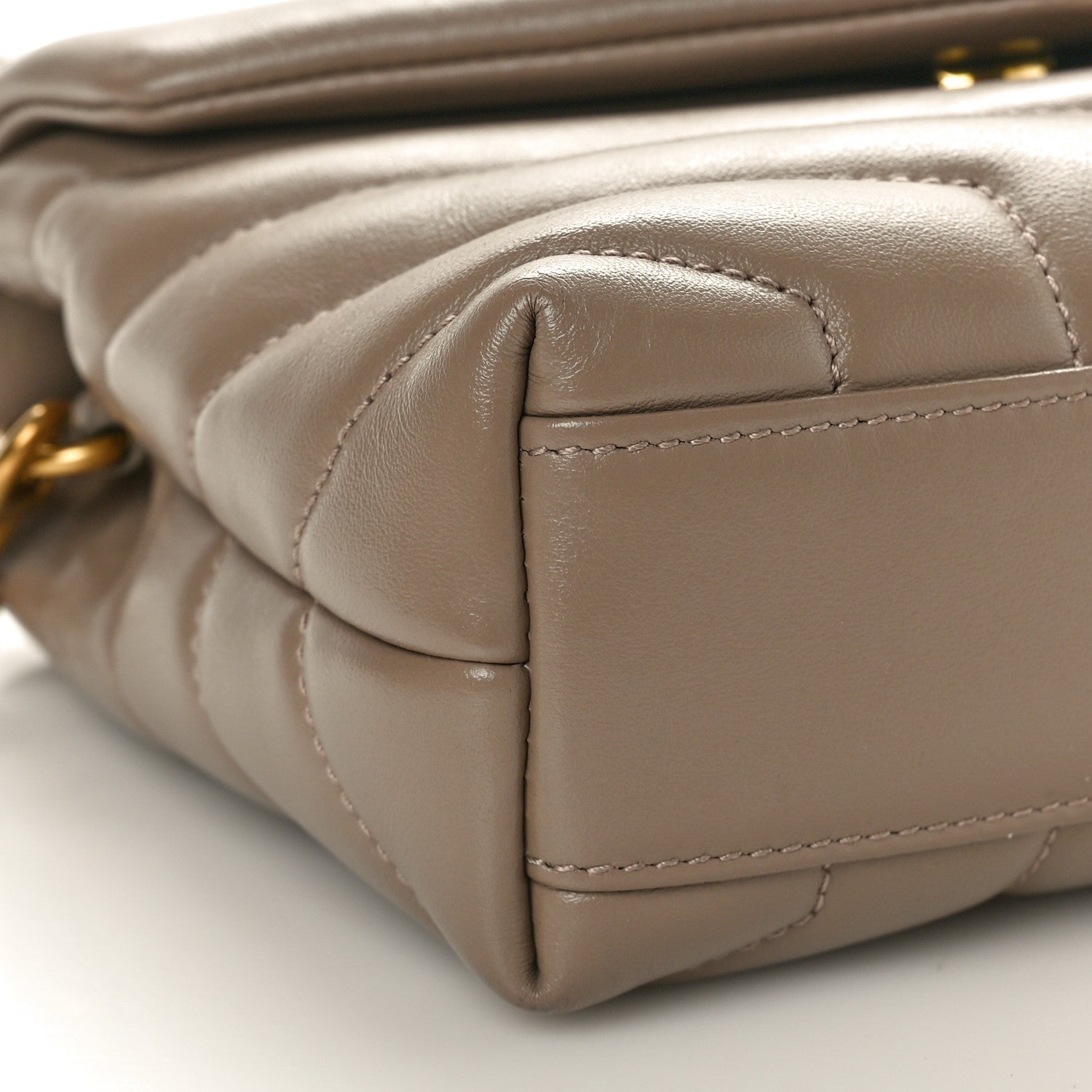 Saint Laurent Calfskin Y Quilted Monogram Toy Loulou Crossbody Bag Taupe 9 of 10