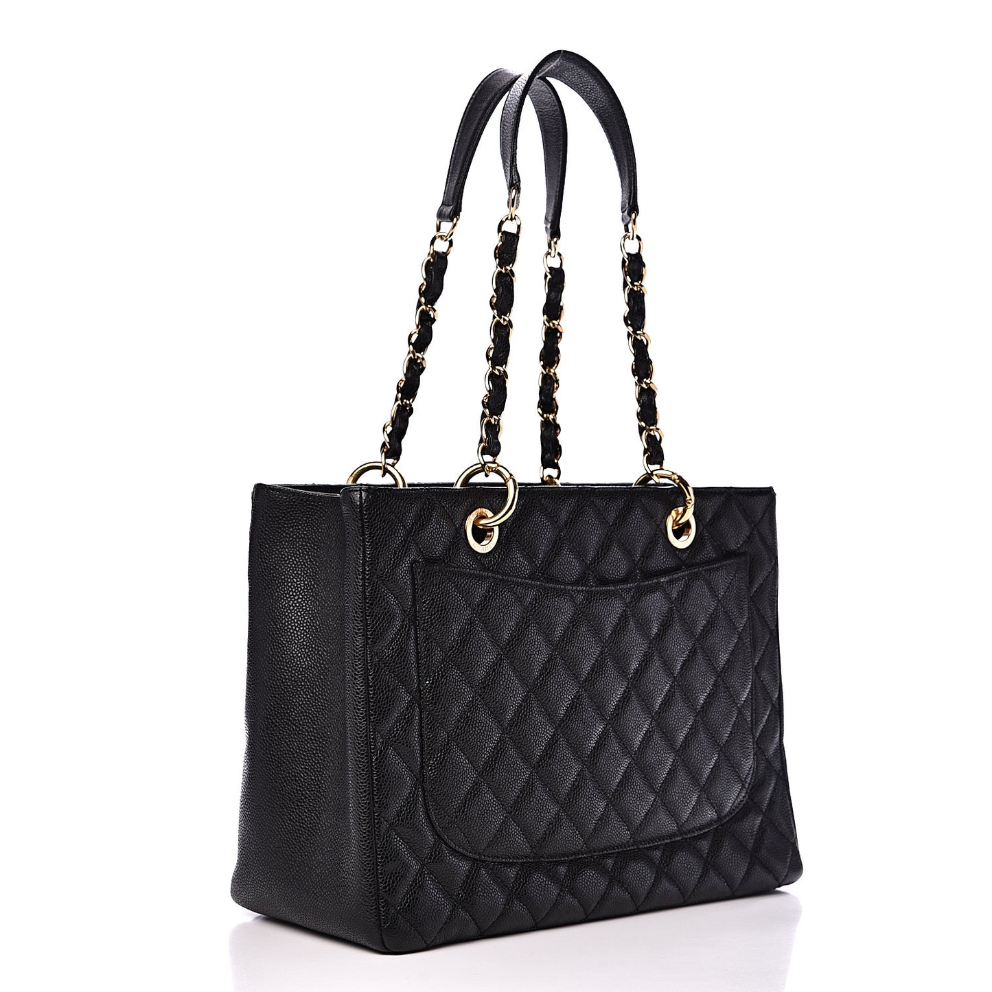 Caviar Quilted Grand Shopping Tote GST Black
