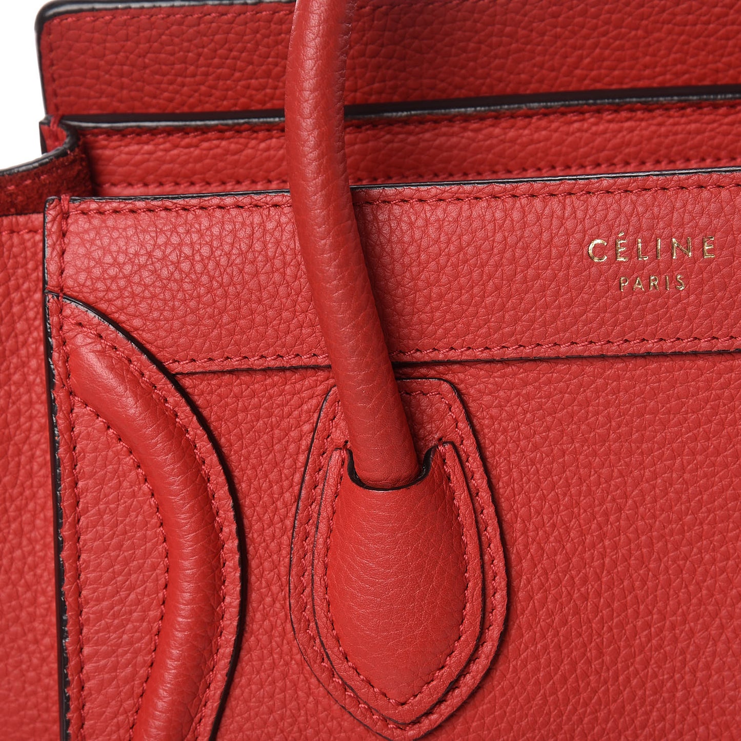 Drummed Calfskin Nano Luggage Red