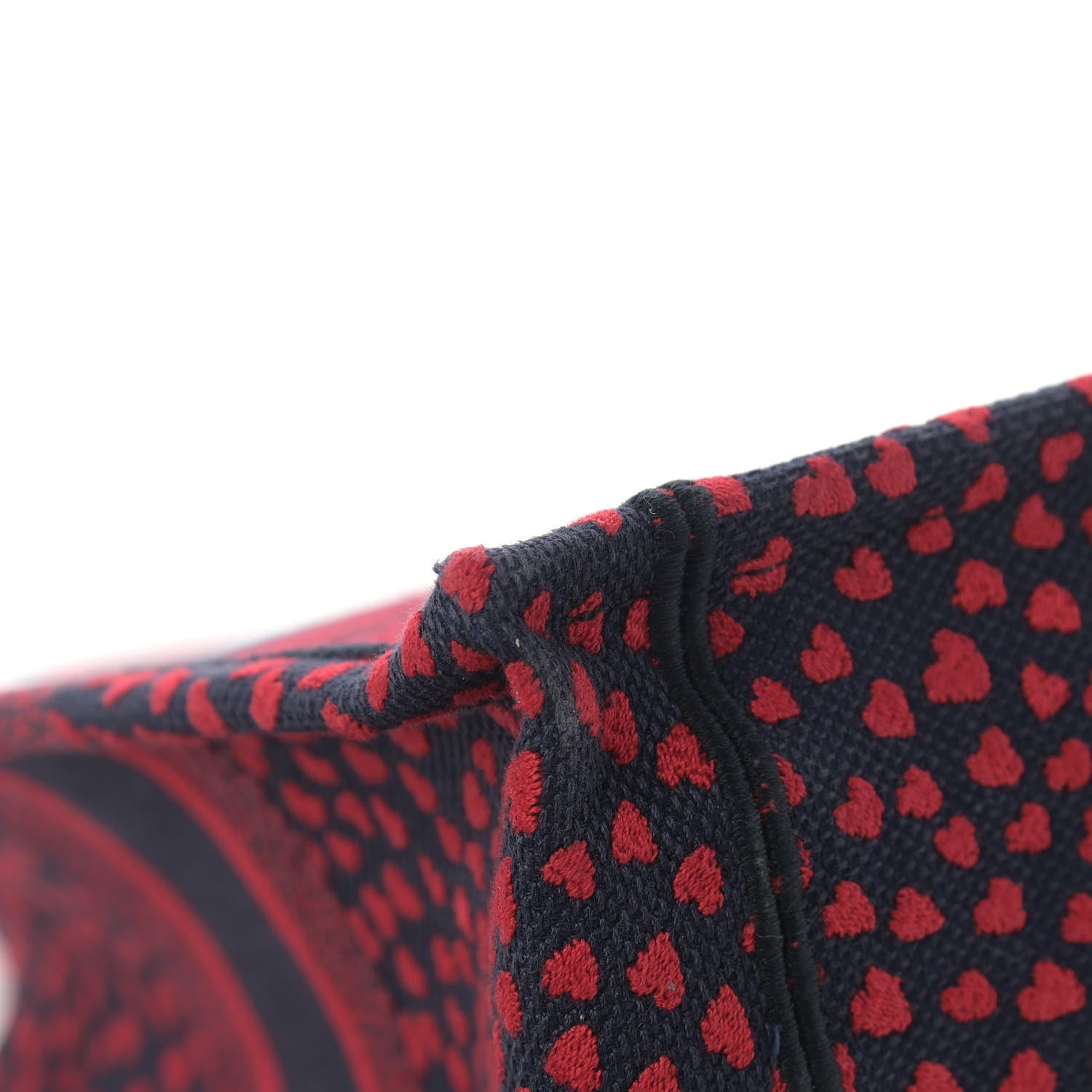 Christian Dior Canvas Embroidered Pop Heart I Love Paris Medium Book Tote Red Multicolor 10 of 14