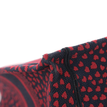Christian Dior Canvas Embroidered Pop Heart I Love Paris Medium Book Tote Red Multicolor 10 of 14