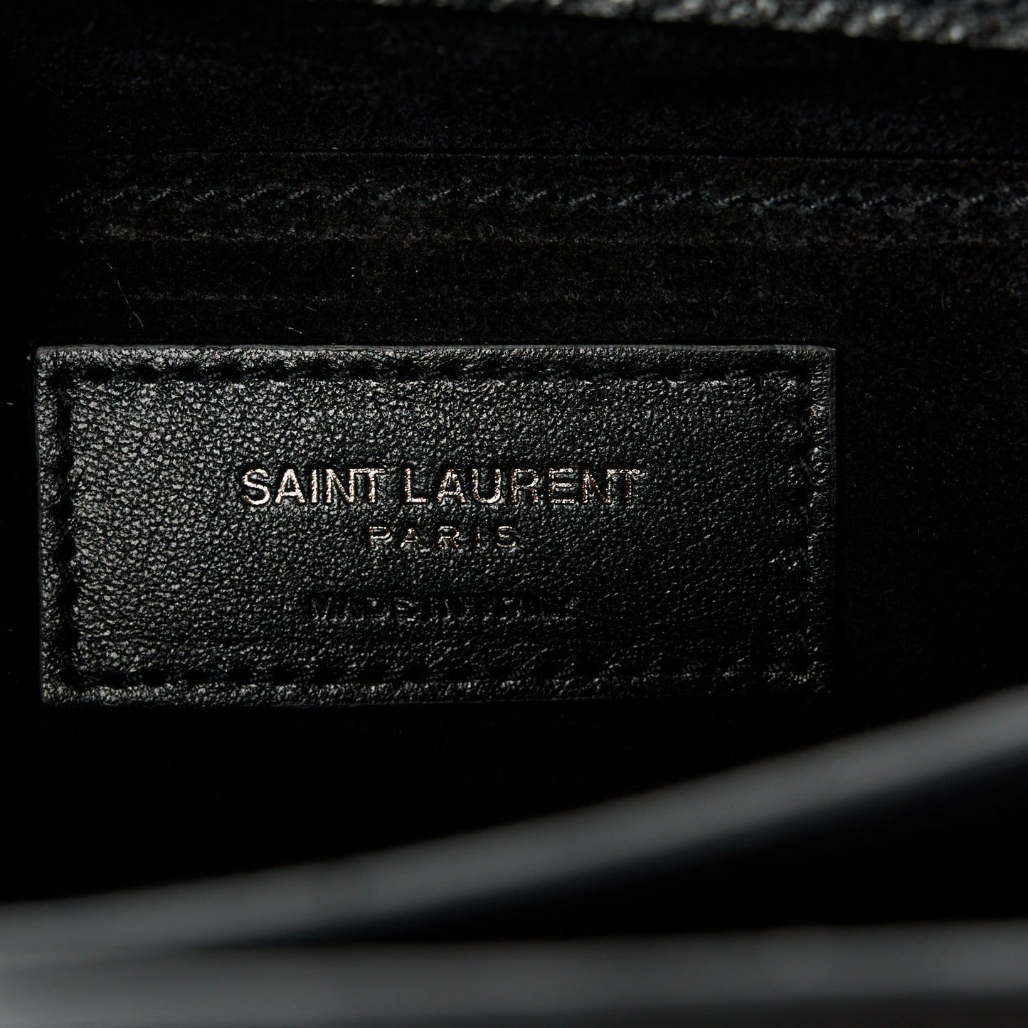 Grained Calfskin Medium Monogram Sunset Satchel Black