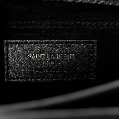 Saint Laurent Grained Calfskin Medium Monogram Sunset Satchel Black 6 of 11