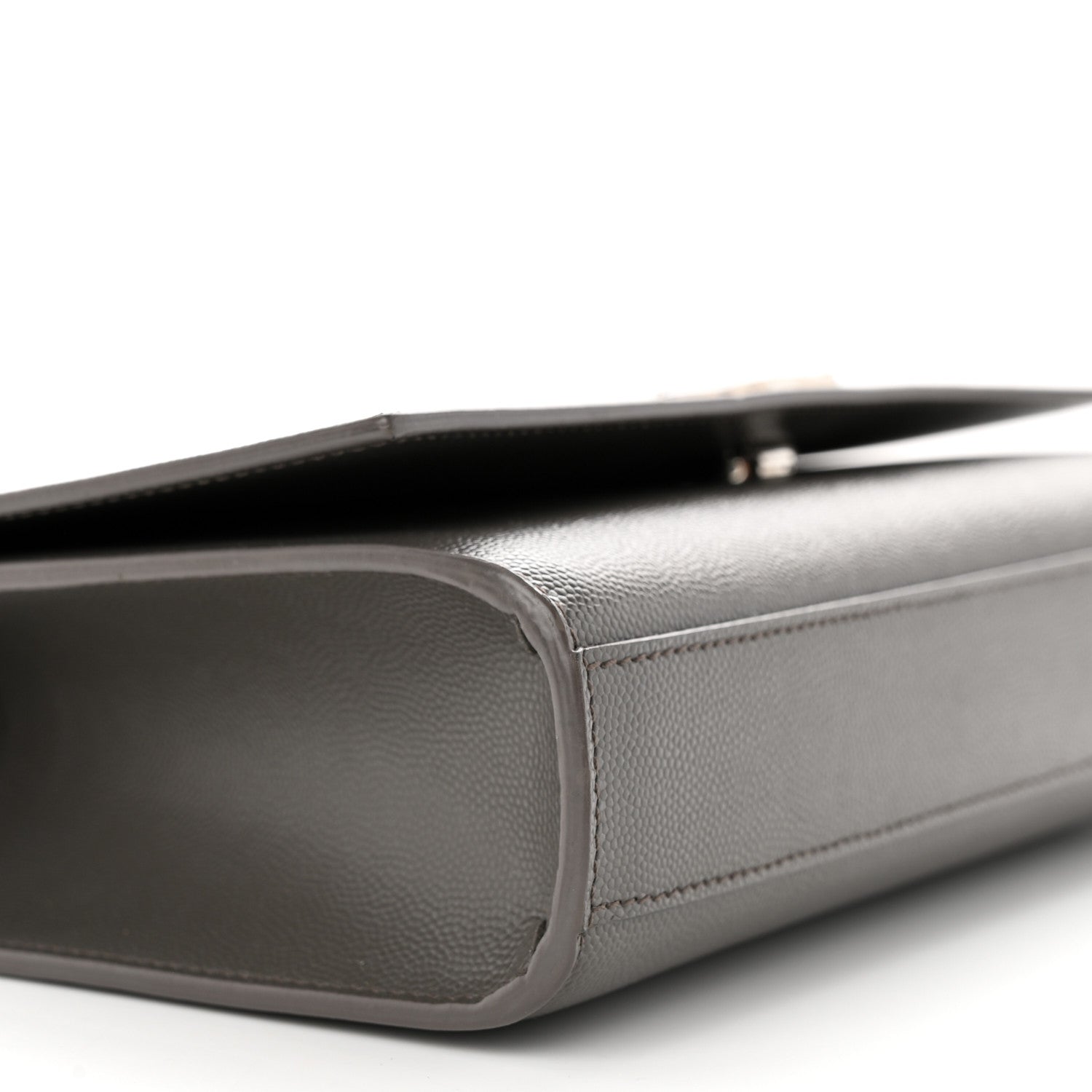 Saint Laurent Grain De Poudre Medium Classic Monogram Kate Satchel Earth Grey 9 of 10