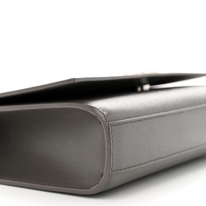 Saint Laurent Grain De Poudre Medium Classic Monogram Kate Satchel Earth Grey 9 of 10