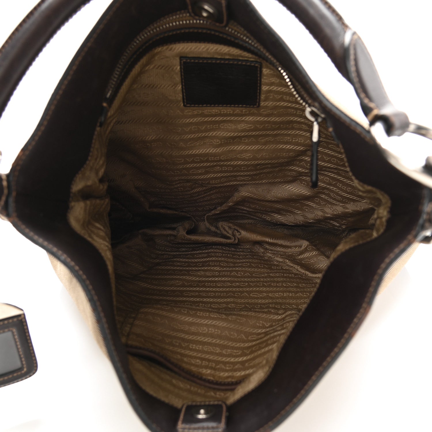 Prada Jacquard Logo Shoulder Bag Corda Bruciato 4 of 16