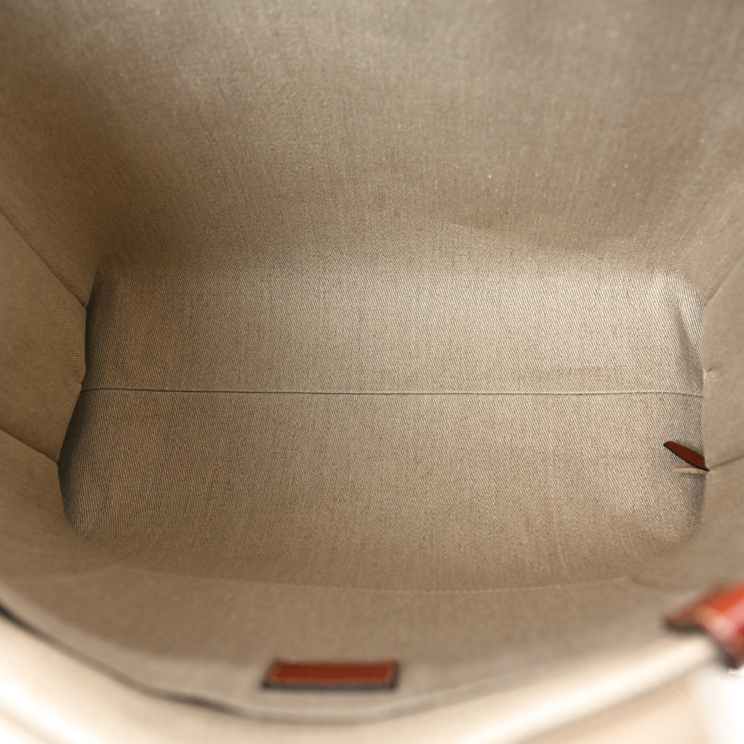 Chloe Linen Calfskin Large Woody Ribbon Tote White Brown 5 of 10