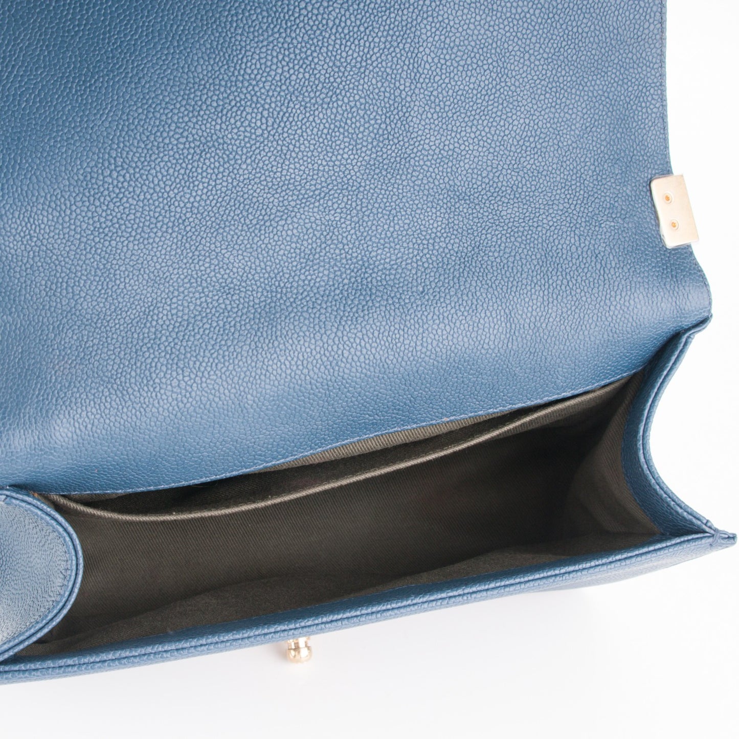Caviar Quilted Medium Boy Flap Dark Blue
