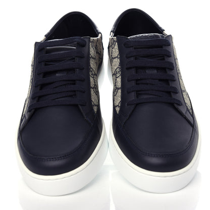 Gucci GG Supreme Monogram Calfskin Mens Low Top Sneakers 9 Blue Beige 5 of 11