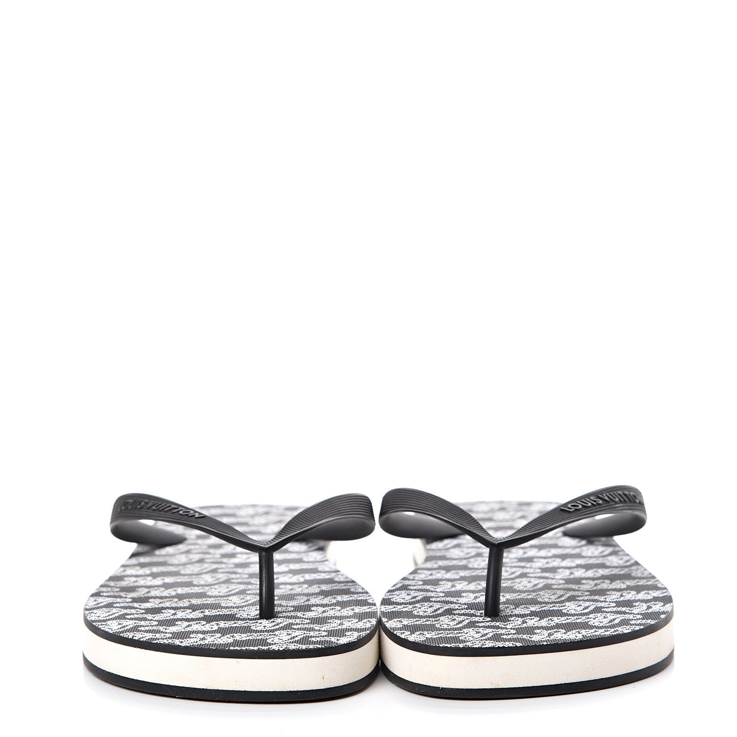 Louis Vuitton Rubber Mens Molitor Thong Sandals 8 Black 2 of 7