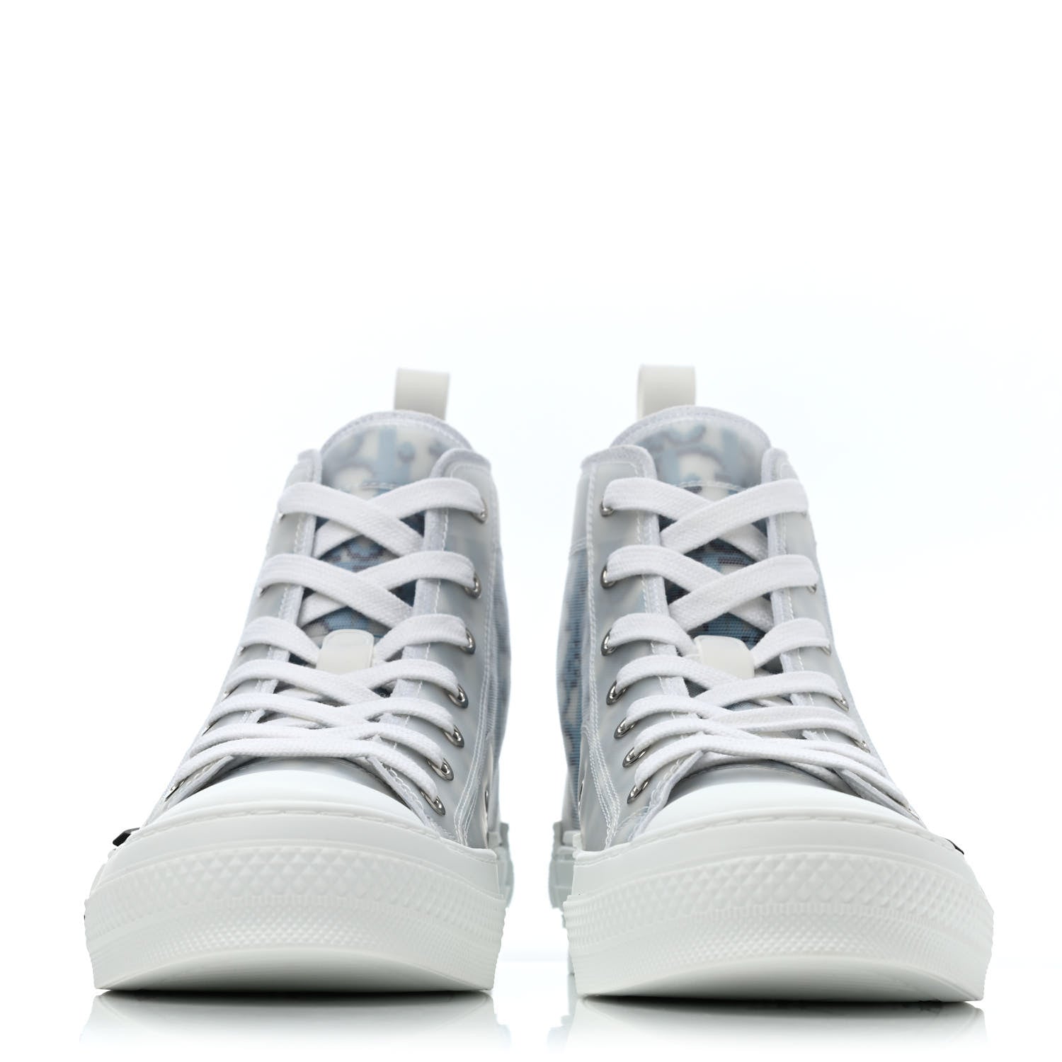 Christian Dior Technical Canvas Oblique Pixel Mens B23 High Top Sneakers 38 Beige Blue 2 of 4