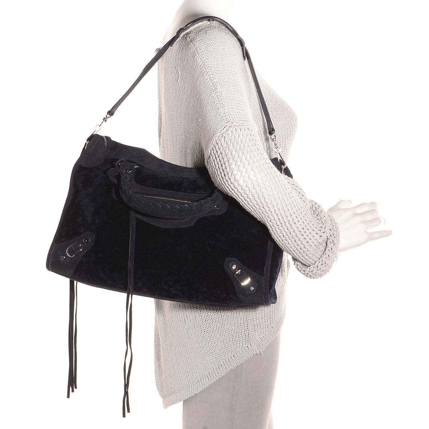 Balenciaga Shearling Classic Hardware City Black 2 of 15